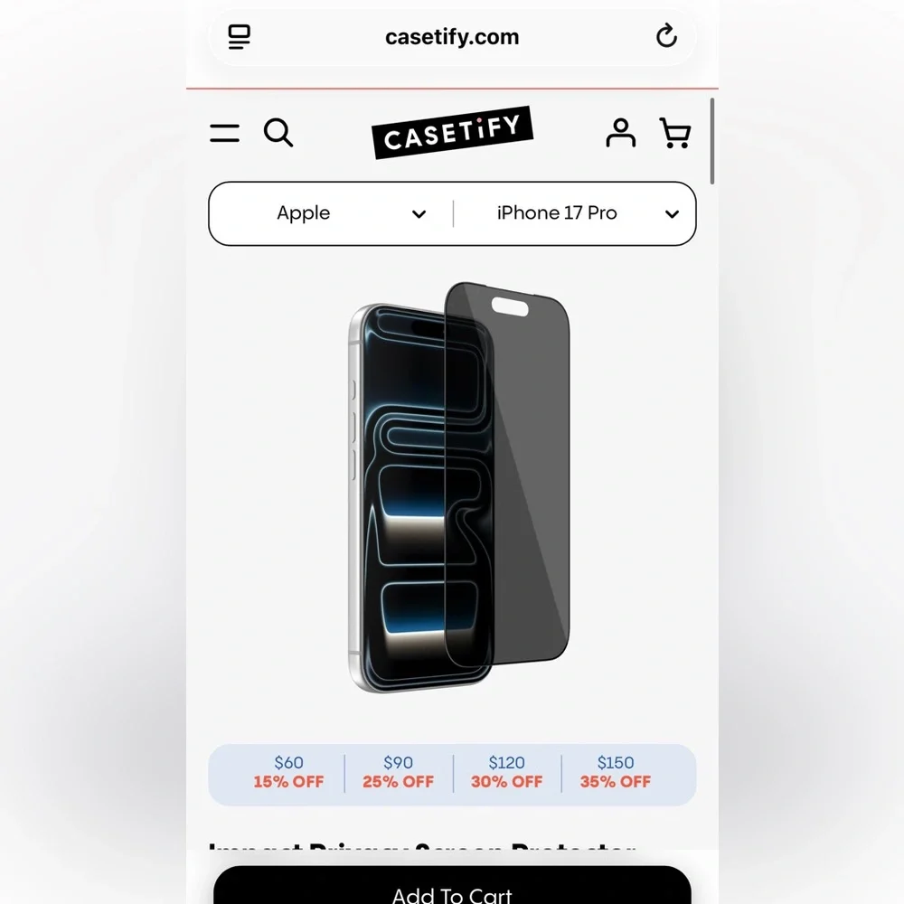Casetify iPhone 17 Pro privacy